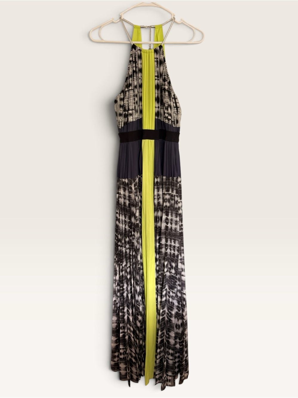 BCBGMaxAzria Constantine Maxi Dress - Long Chiffon Pleated Multicolor - Picture 3 of 8